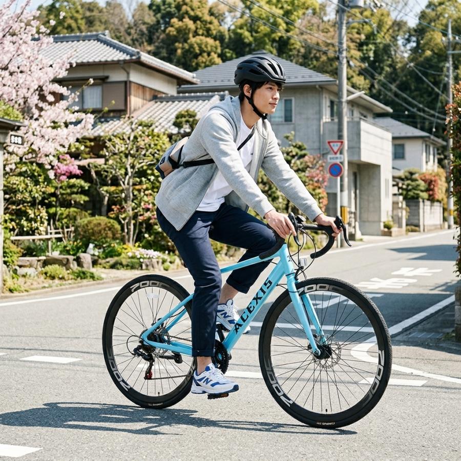ACEXIS ロードバイク 自転車 シマノ21段変速 アルミフレーム 適応身長
