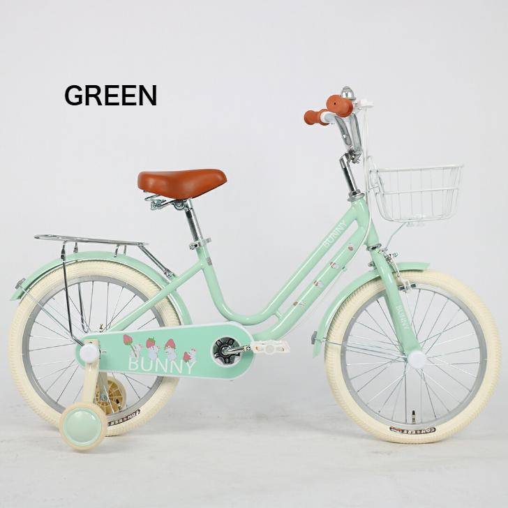 【値下げ中】子供用自転車 BUNNYデザイン 18インチ GREEN 限定価格】子供用自転車 4歳 5歳 6歳 7歳 8歳 9歳 10歳 BUNNY 16インチ
