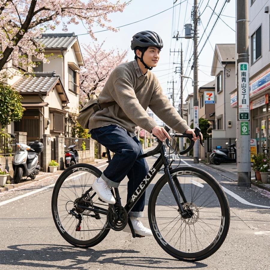 ACEXIS ロードバイク 自転車 シマノ21段変速 アルミフレーム 適応身長