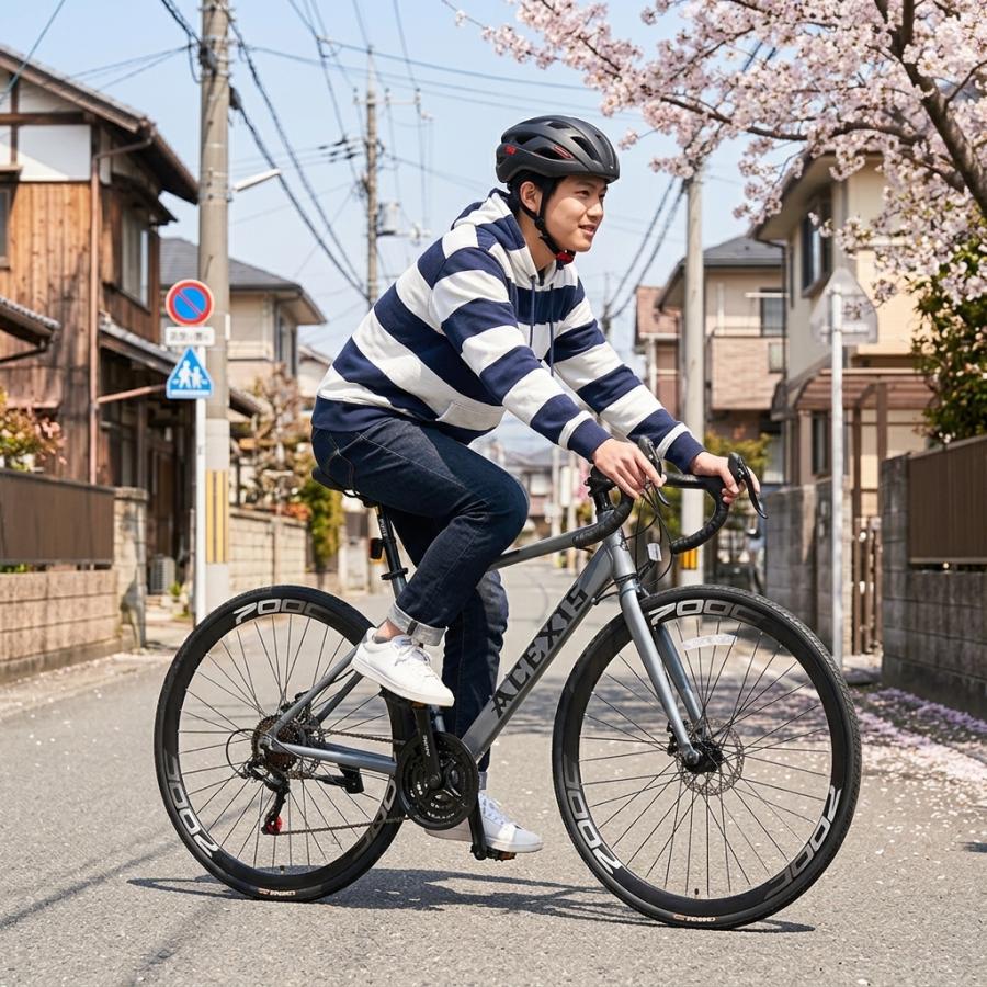ACEXIS ロードバイク 自転車 シマノ21段変速 アルミフレーム 適応身長