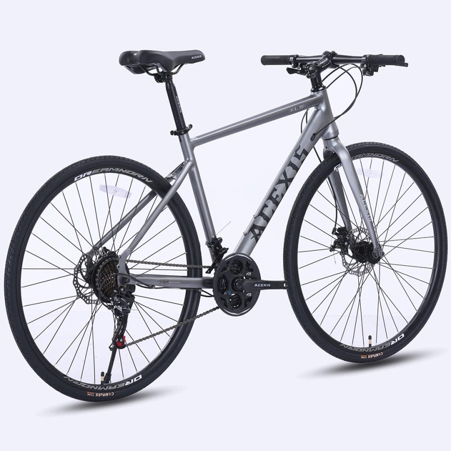 専用【新品】クロスバイク グレーMIXIU クロスバイク 自転車 ACEXIS シマノ21段変速 適応身長160cm以上 厚手