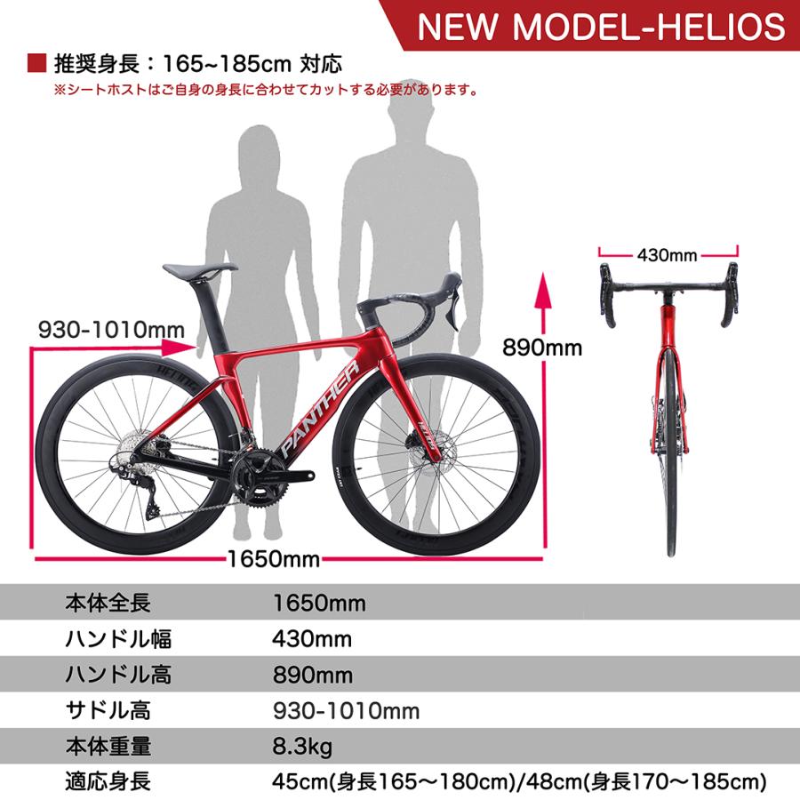 PANTHER (パンサー) Heliosシリーズ STIデュアルコントロールレバー シマノ105搭載 24段変速 超軽量異型フルカーボンフレーム 700×25Cタイヤ PANTHER (パンサー) Heliosシリーズ STIデュアルコントロールレバー