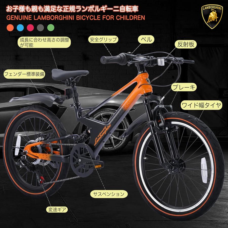 Lamborghini (ランボルギーニ) ジュニア・子供自転車20インチ マウンテンバイク 超軽量マグネシウム素材 変速7段 前後サスペンション｜panther-bicycle｜08