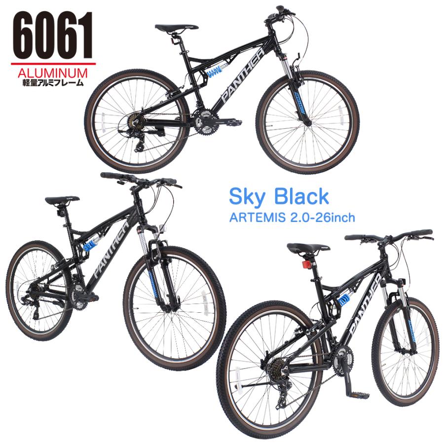 美品 PANTHER マウンテンバイク 26インチ Wサスペンション搭載モデル PANTHER (パンサー) オフロードマウンテンバイク MTB 26inch×2.1
