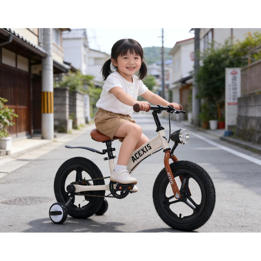 値下げ中！新品未使用 3in1 子供自転車 キックバイク12インチ kahki色 子供自転車 ペダル 補助輪 取り外し可能 3Way 自転車 補助輪付き