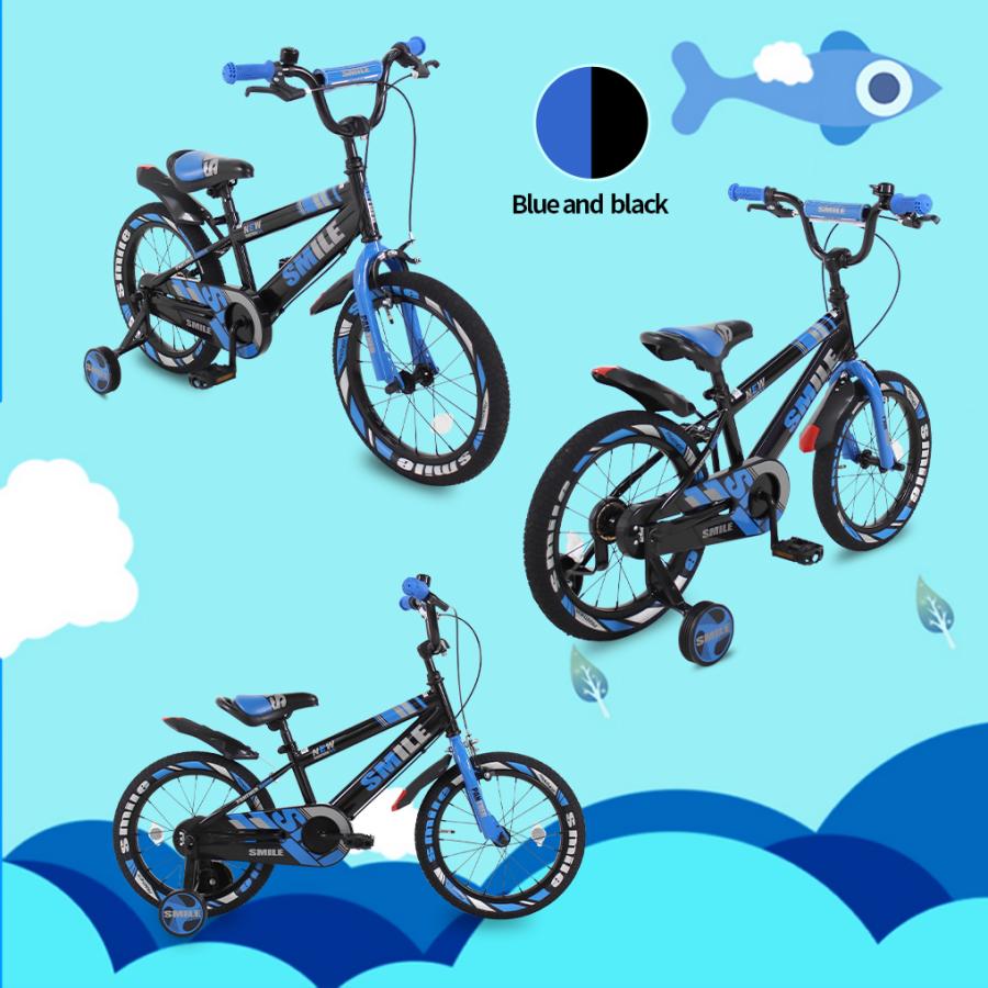 14インチ PANTHER SMILE 子供用自転車 補助輪付き ブラックブルー 14インチ PANTHER SMILE 子供用自転車 補助輪付き ブラックブルー
