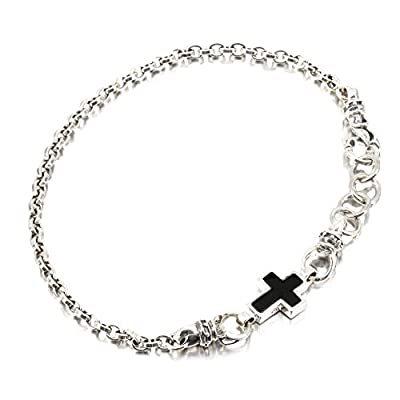 大人気新作 シルバー メンズ ミサンガ 天然石 オシャレ カッコイイ きれいめ 十字 クロス 人気 オニキス ブラック アンクレット 925 シルバー ク 人気 オニキス ブラック アンクレット 925 メンズアクセサリー Dagl Tg