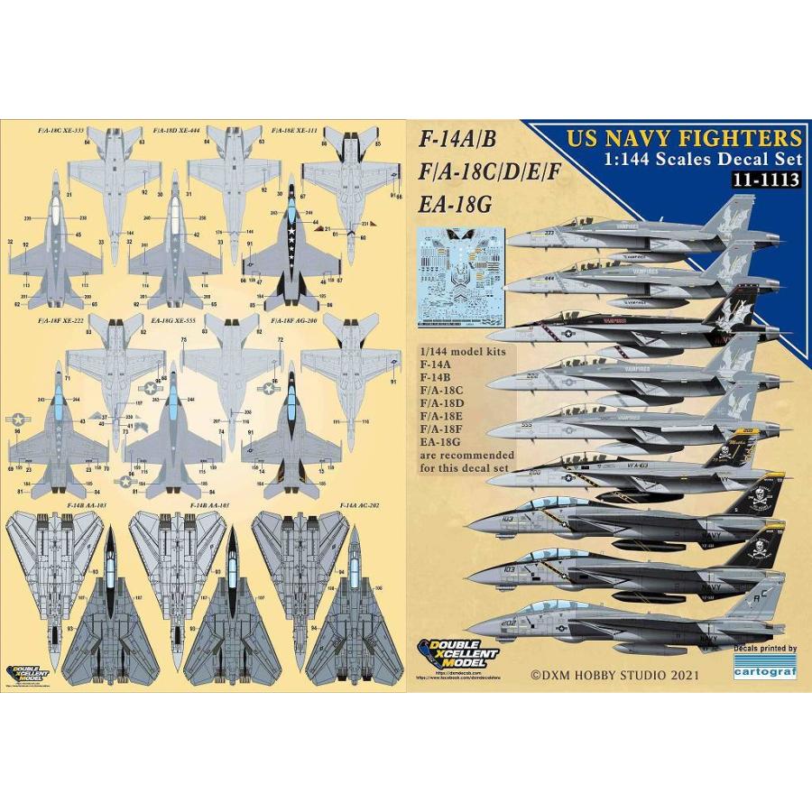 DXMデカール 11-1113 1/144 アメリカ海軍 F-14AB/F/A18CDEF  EA-18G :DXM-11-1113:ホビーショップ  パンツァーレーア - 通販 - Yahoo!ショッピング