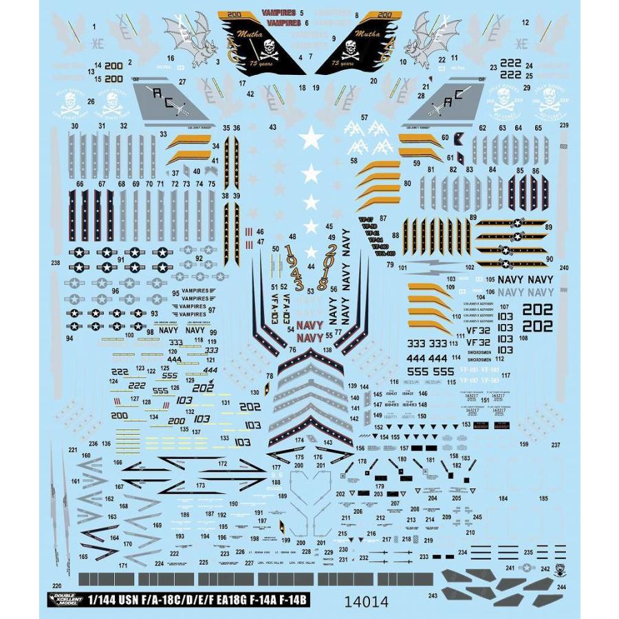 DXMデカール 11-1113 1/144 アメリカ海軍 F-14AB/F/A18CDEF & EA-18G｜panzerlehr｜02