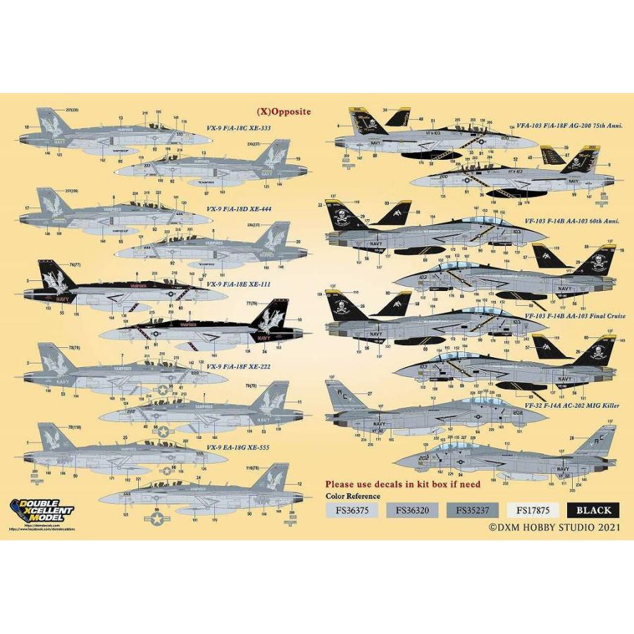 DXMデカール 11-1113 1/144 アメリカ海軍 F-14AB/F/A18CDEF & EA-18G｜panzerlehr｜03