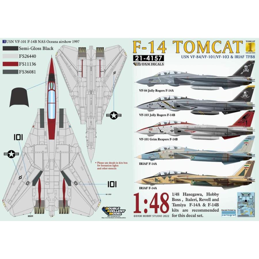 DXMデカール 21-4157 1/48 アメリカ海軍 F-14A/B VF-84/101/103/ & IRIAF コレクション 1｜panzerlehr｜02