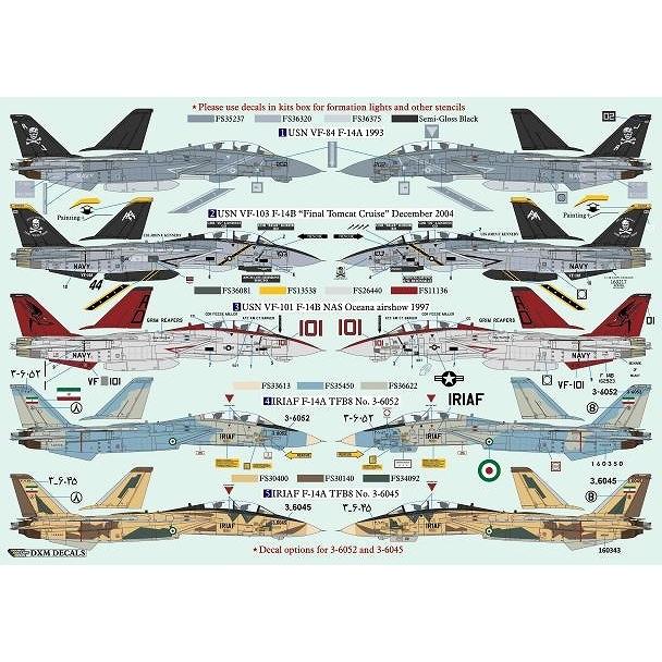 DXMデカール 21-4157 1/48 アメリカ海軍 F-14A/B VF-84/101/103/ & IRIAF コレクション 1｜panzerlehr｜03