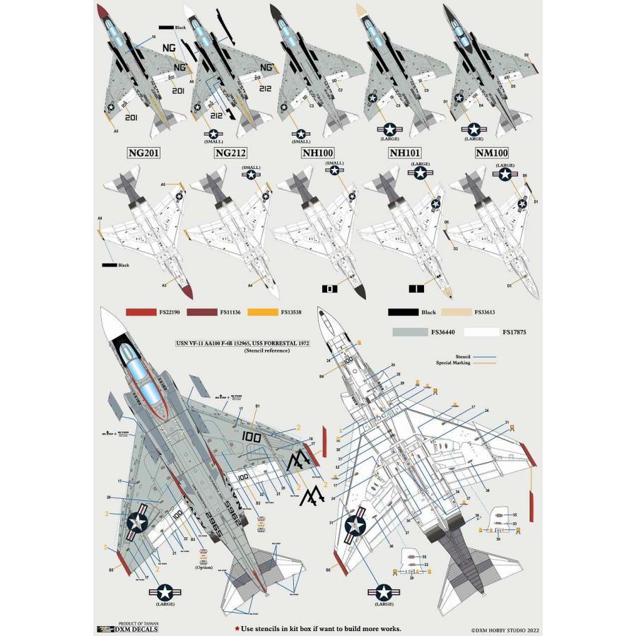 DXMデカール 1/48 21-4260 USN F-4B/J/N VF-11/51/92/213 ファントム コレクション#3｜panzerlehr｜03