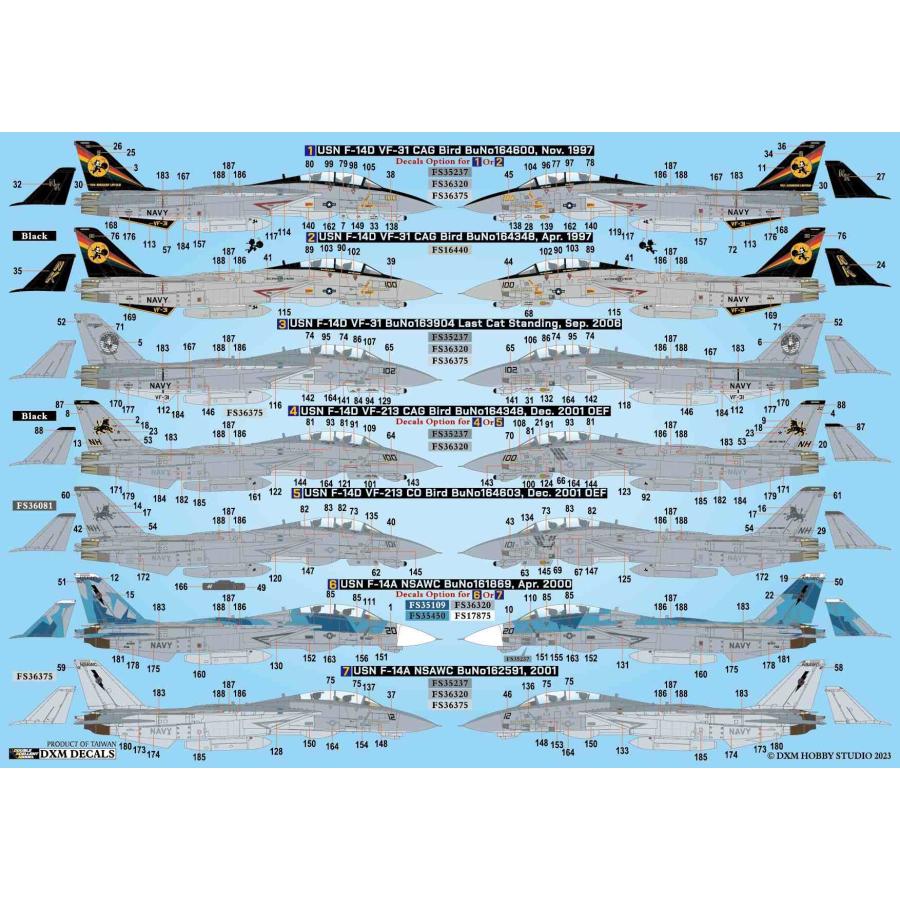 DXM 31-4267 1/48 アメリカ海軍 F-14A/D VF-31/VF-213/NSAWC トム