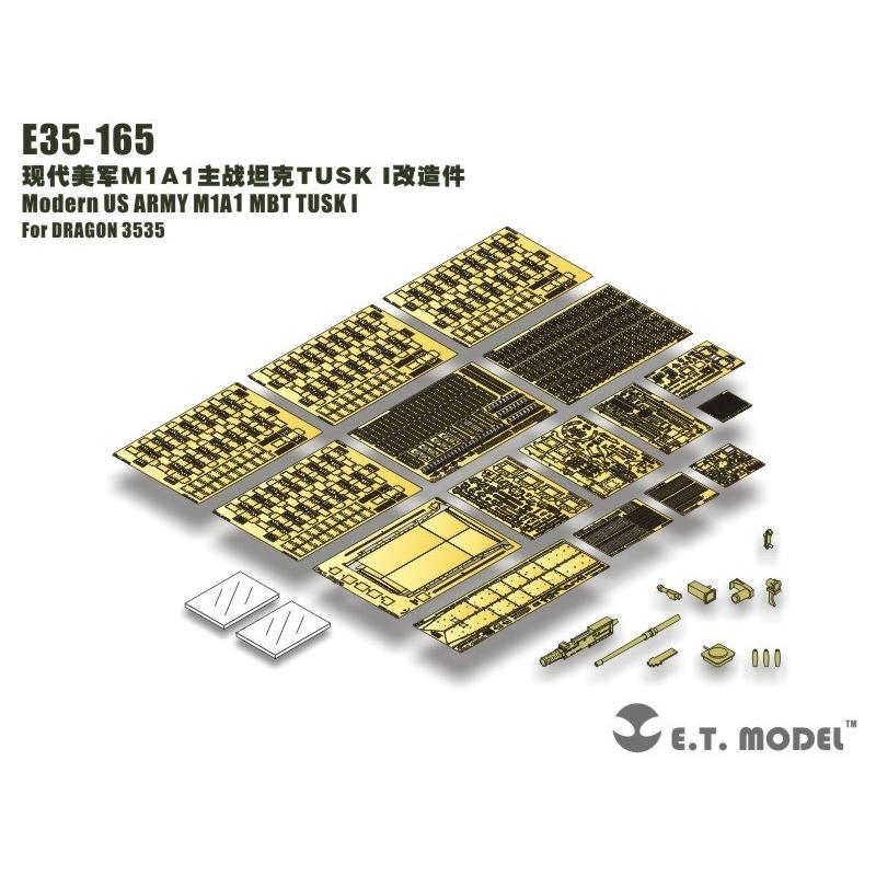 E.T.model E35-165 1/35 現用アメリカ M1A1 主力戦車 TUSK I(ドラゴン 3535用）