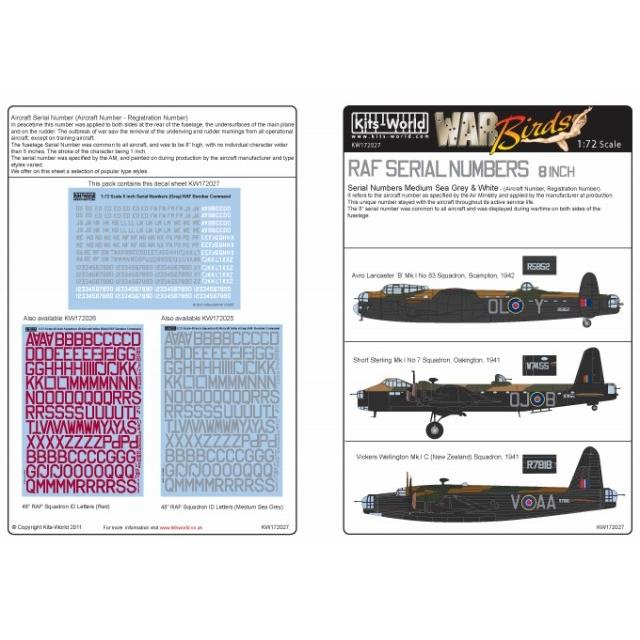 426円 Sale 56 Off キッツワールド Kw1727 1 72 英空軍 爆撃機用 8インチ シリアルナンバーデカール ミディアムシーグレー ホワイト
