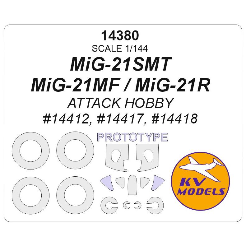 KVモデル 14380 1/144 MiG-21SMT / MiG-21MF MiG-21R (ATTACK HOBBY #14412 ...