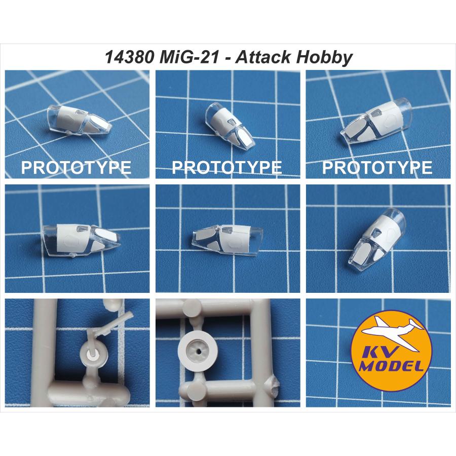 KVモデル 14380 1/144 MiG-21SMT / MiG-21MF MiG-21R (ATTACK HOBBY #14412 ...