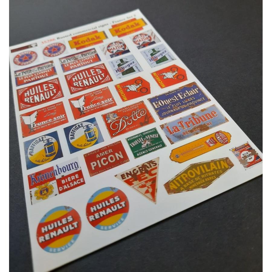 リアリティインスケール 35286 1/35 錆びた商業用サイン - フランス セット 2 - シート 10x14cm |  | 03