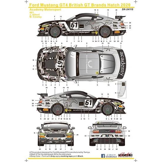マスタング SKデカール SK24115 1/24 フォード マスタング GT4 British GT