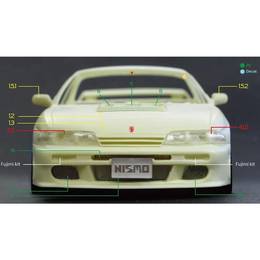 ZoomOn Z151 1/24 日産 シルビア(S14) ニスモ 270R パーツセット ZoomOn Z151 1/24 日産 シルビア(S14) ニスモ 270R パーツセット