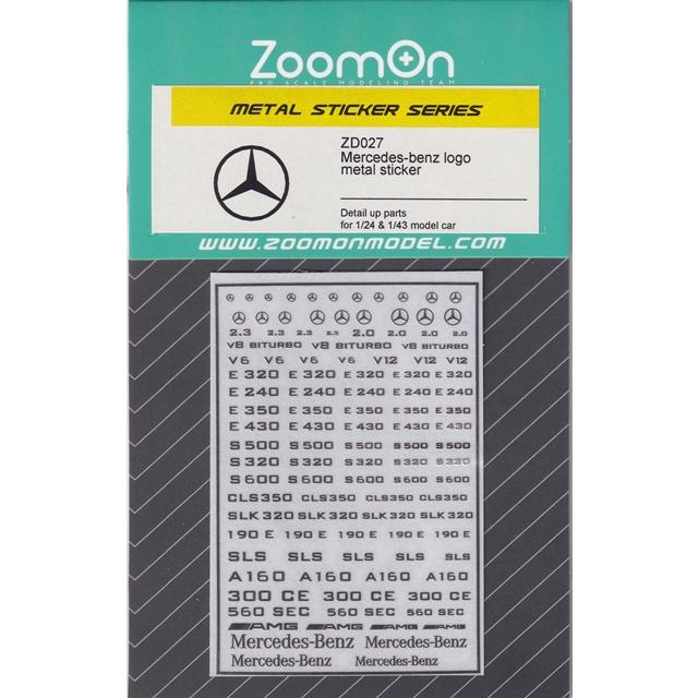 ZoomOn ZD027 1/24 - 1/43 メルセデスベンツ ロゴ メタルステッカー