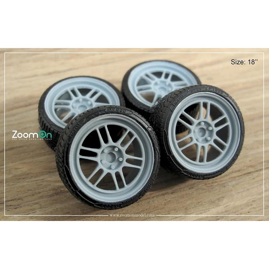 ZoomOn ZR057 1/24 16インチ エンケイ RPF1 ホイールセット