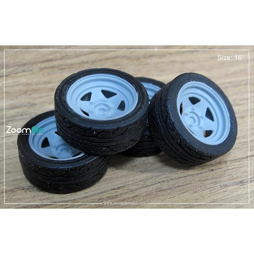 ゴマちゃんホイール ZoomOn ZR061 1/24 17インチ 星形 スチール ホイールセット