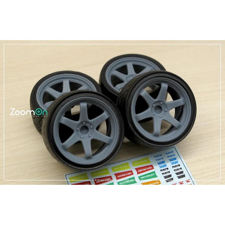 ZoomOn ZR081 1/24 14インチ レイズ TE37 ホイールセット (4穴 ZoomOn ZR081 1/24 14インチ レイズ TE37 ホイールセット (4穴