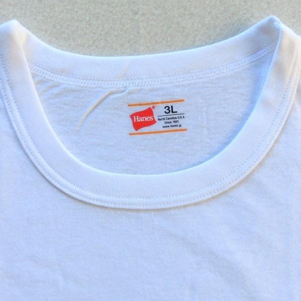 3L】Hanes ヘインズ 丸首 半袖アンダーシャツTシャツ ６枚 男着魂 綿 