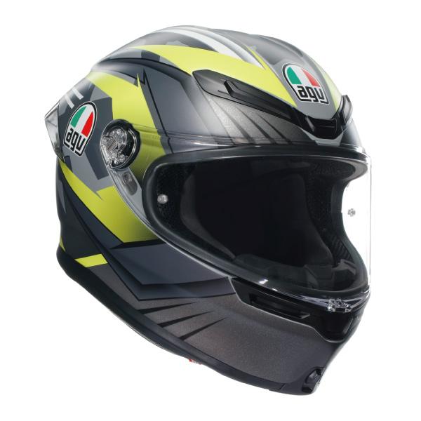中古品　AGV フルフェイスヘルメット イエロー・ブラックSサイズ AGV AGV K6 S EXCITE MATT CAMO/YELLOW FLUO フルフェイス ヘルメット