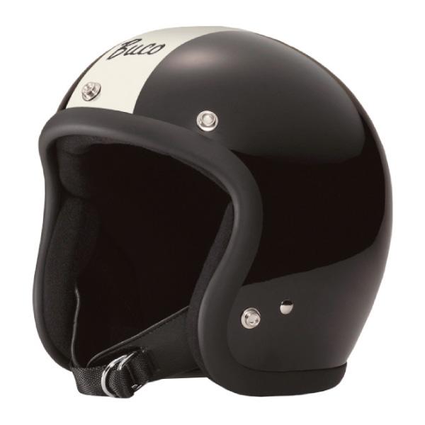 Buco ジェットヘルメット ブラック/ホワイト 59-61cm BUCO（ブコ） ヘルメット EXTRA BUCO Stripe エクストラブコ センター