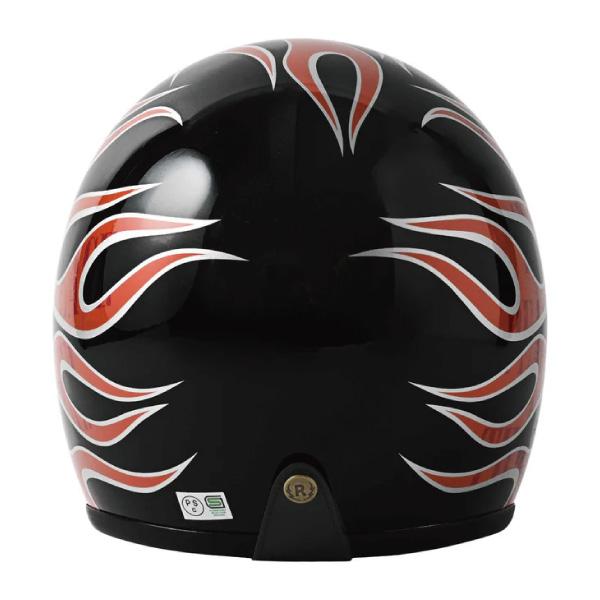 RIDEZ ビッグサイズ ジェットヘルメット LX FLAMEZ BLACK/RED XLサイズ｜papa-mart｜03