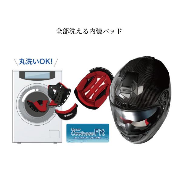 WINS A-FORCE RS FLASH タイプC カーボンｘアルマイトブルー インナーバイザー内蔵 カーボン フルフェイス ヘルメットの画像