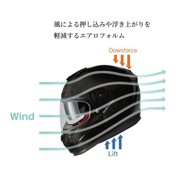 WINS A-FORCE RS FLASH タイプC カーボンｘアルマイトブルー インナーバイザー内蔵 カーボン フルフェイス ヘルメットの画像