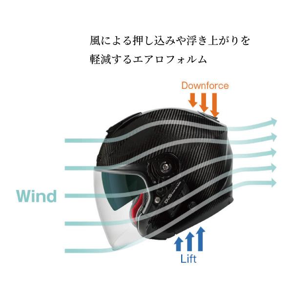 WINS A-FORCE RS JET FLASH タイプC カーボンｘアイアンレッド インナーバイザー装備 ジェットヘルメットの画像