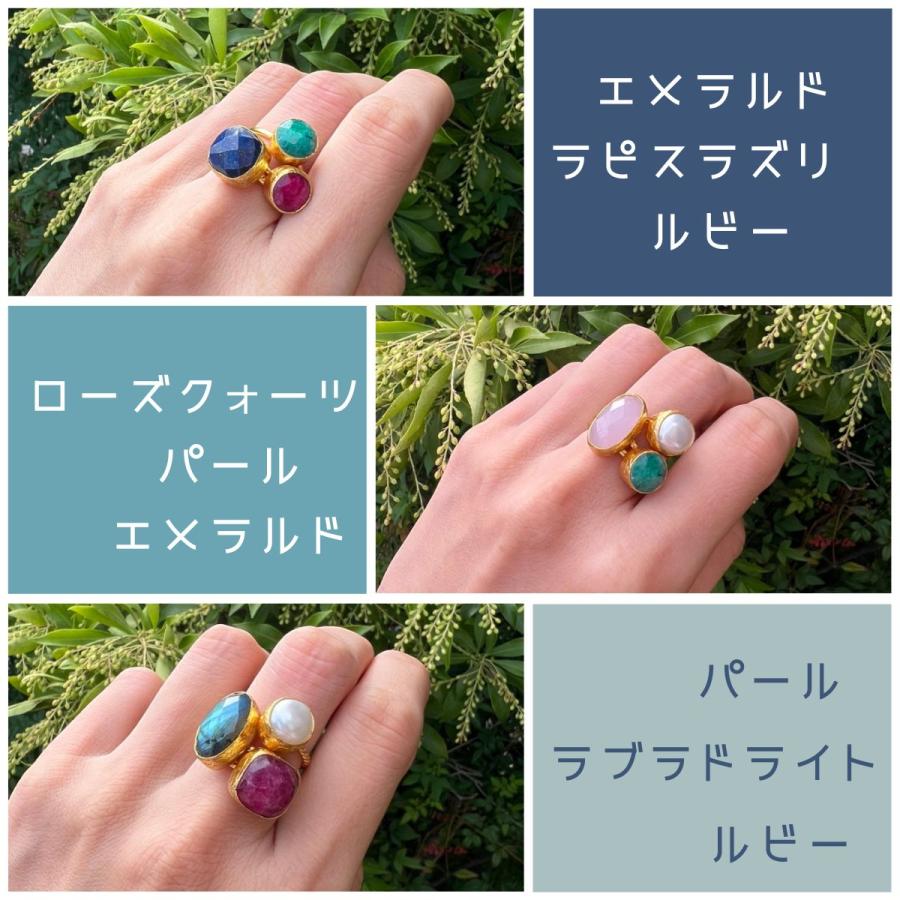 天然石リングパパラ ストレート タイプ ティアドロップ 大粒 天然石リングパパラ ストレート タイプ ティアドロップ 大粒