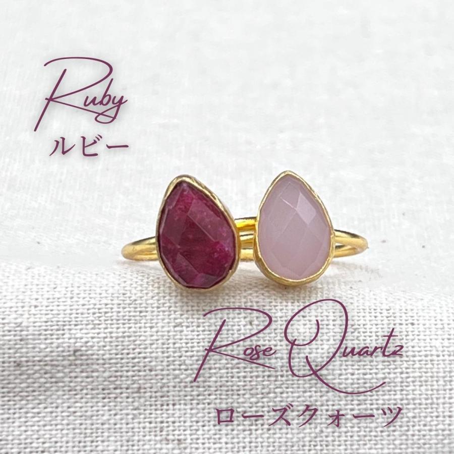 天然石リングパパラ ストレート タイプ ティアドロップ 大粒 天然石リングパパラ ストレート タイプ ティアドロップ 大粒
