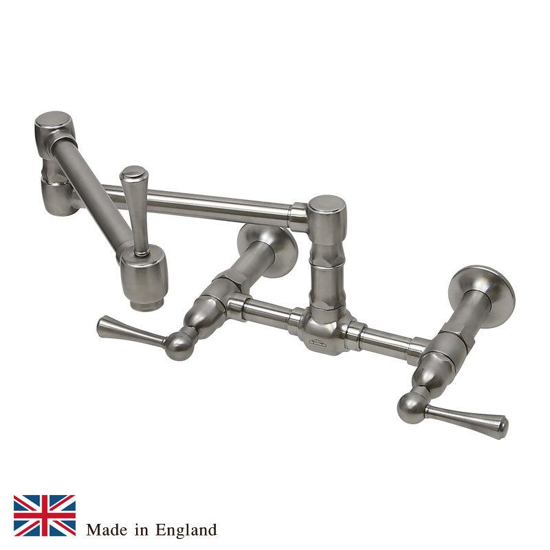 蛇口 おしゃれ キッチン ステンレス ミキサー 混合栓 2レバー 壁付 ウォールマウント 水道 水栓 高級 輸入 Hornbeam Ivy ホーンビームアイビー 1010uk-m52