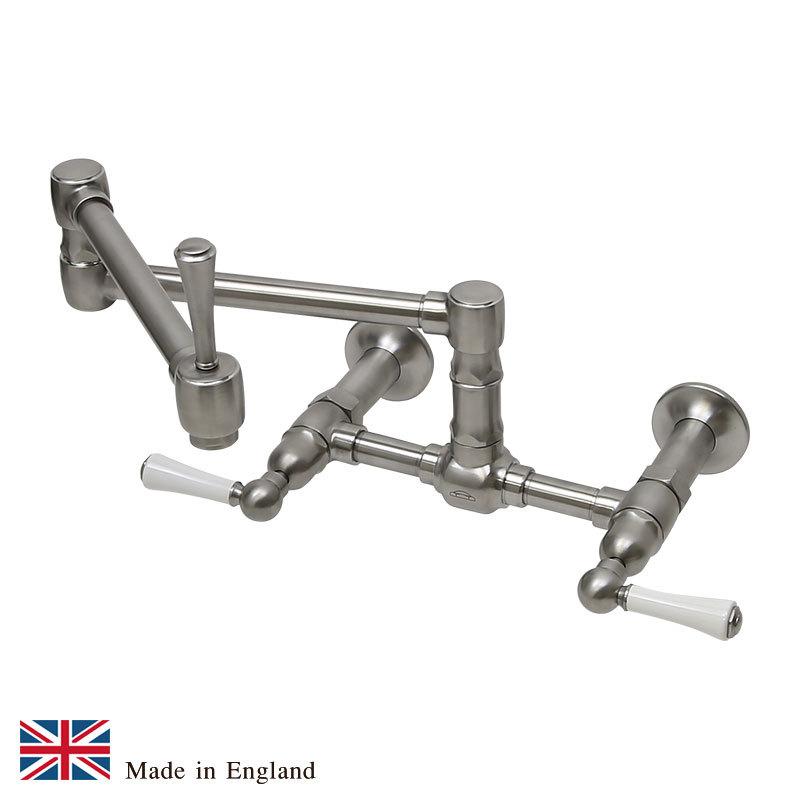 蛇口 おしゃれ キッチン ステンレス ミキサー 混合栓 2レバー 壁付 ウォールマウント 水道 水栓 高級 輸入 Hornbeam Ivy ホーンビームアイビー 1010uk-w52