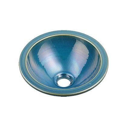 完売】和風 手洗鉢 瑠珠/Luju 丸型埋込手洗器（孔雀/kujyaku