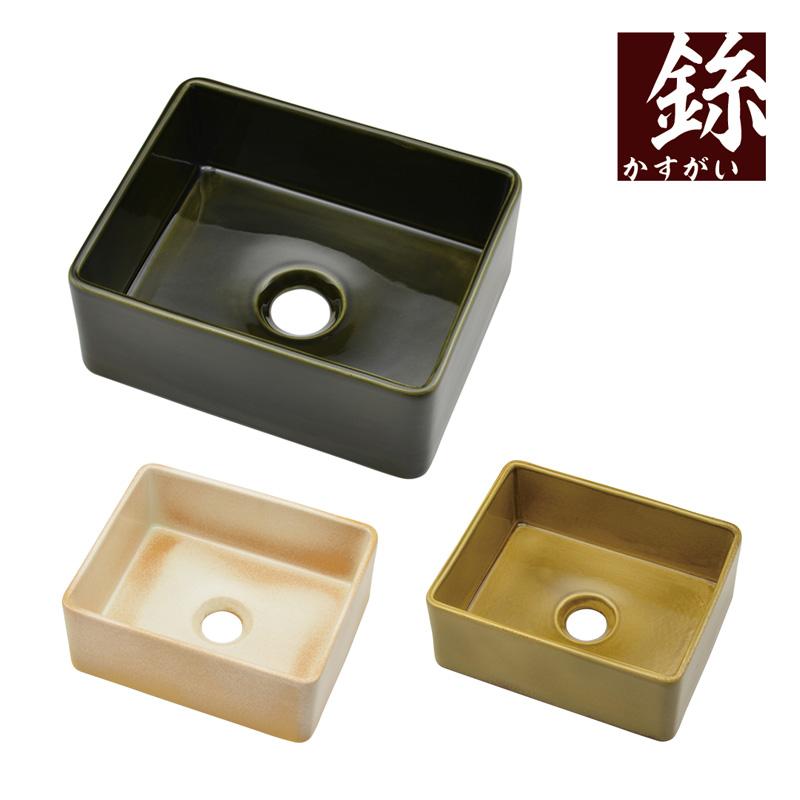 完売しました】鎹（かすがい） 角型手洗器 陶器製 手洗い洗面ボウル