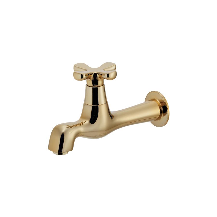 hana 横水栓 （アンティークゴールド） 花びらハンドル おしゃれ