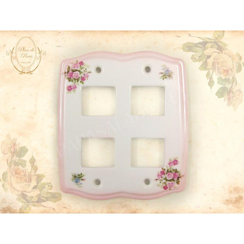 j 034 陶器 おしゃれ スイッチカバー スイッチプレート コンセントカバー Plan De Paris アンジェリカ ホワイト 4つ穴 j 034 個性派水回りショップ パパサラダ 通販 Yahoo ショッピング