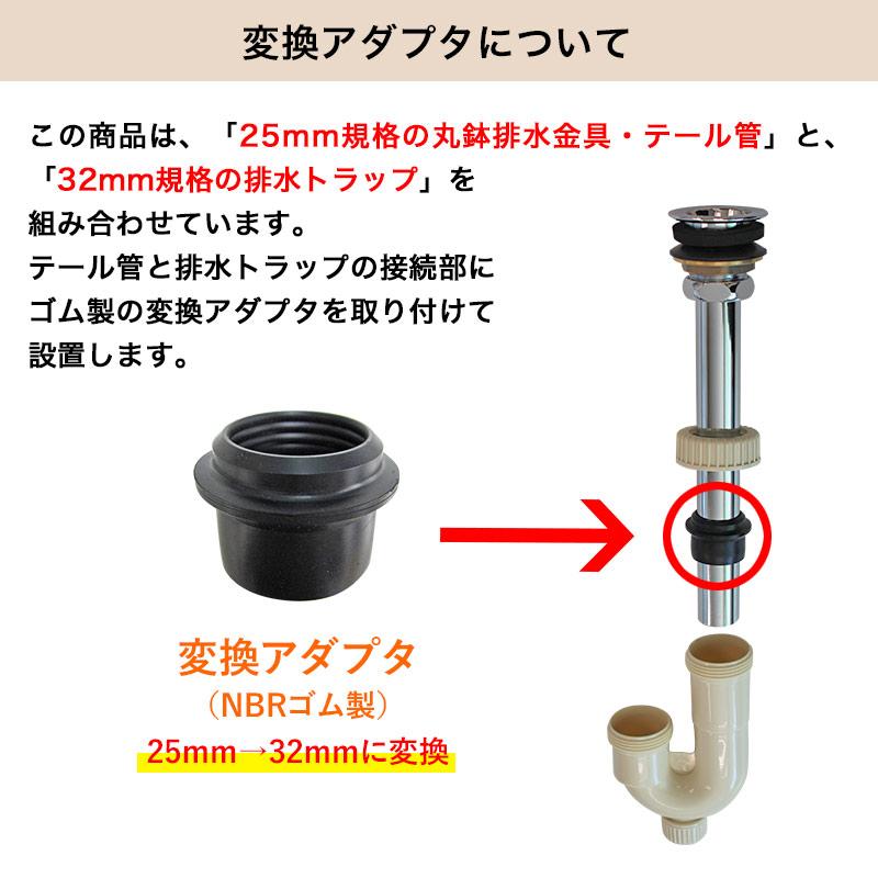 排水金具 排水部材 排水 床排水 25mm規格 手洗器 手洗い Sトラップ 丸鉢付 セット ジャバラ ブロンズ お買い得｜papasalada｜04