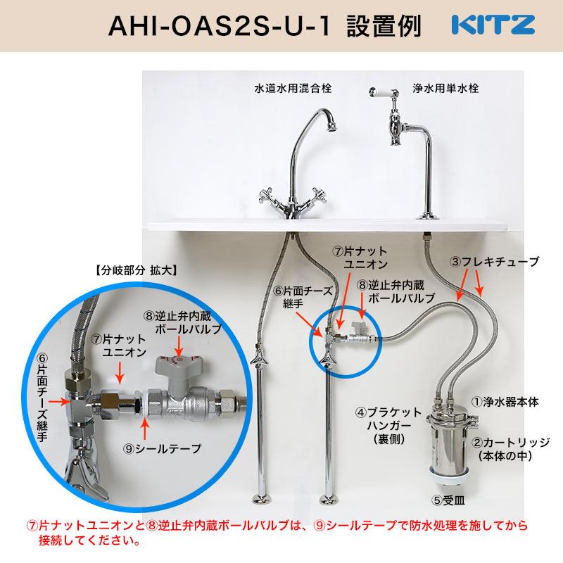 ビルトはたご屋浄水器 御厨子所組みあわせる栓 単水栓 3点仕かける（ポリッシュド・ニッケル）KITZ キッツ オアシックス 浄水器社会的単位 Matilda マチルダ