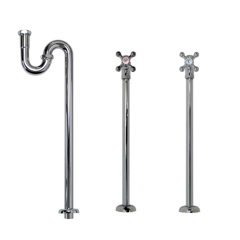 ふふ出品 S 横穴付排水金具ユニット クローム 32mm 排水栓 洗面器用