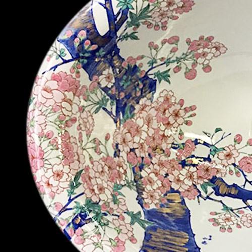 手洗器 おしゃれ 有田焼 染錦金彩桜絵 丸型 φ300 : パパサラダ 蛇口と