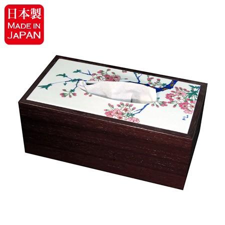 ティッシュケース ボックス 有田焼 染錦金彩桜絵 おしゃれ