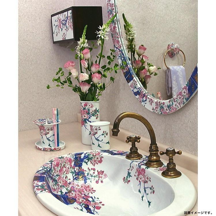 ちり入れ おしゃれ 有田焼 染錦金彩桜絵 ごみばこ ゴミ箱_2